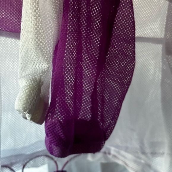 FASHION Nova mesh jacket colorblock 1/2 purple/white sz XL - Picture 4 of 4